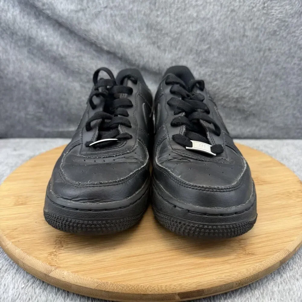 Nike Air Force 1 Low Shoes Boys Size 7Y Black Leather Casual Sneakers DH2920-001